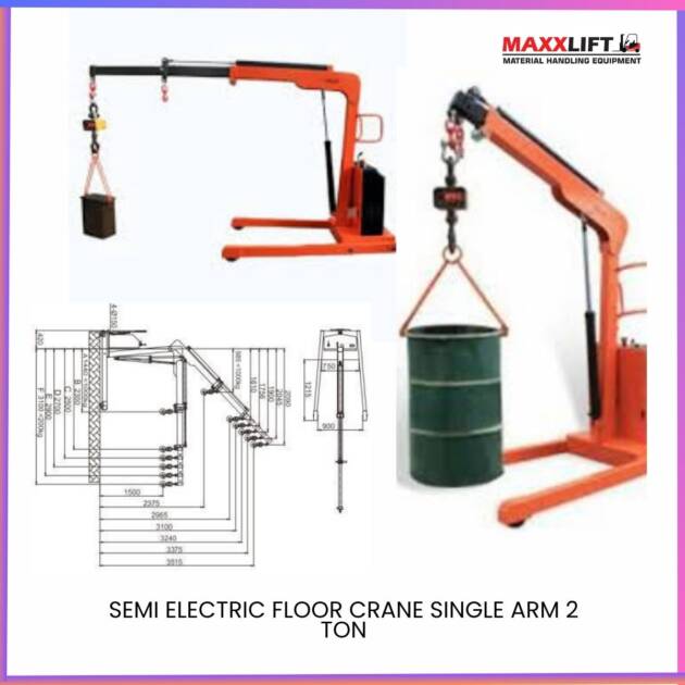 Semi Electric Floor Crane – Single Arm 2 Ton